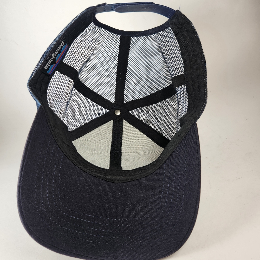 PATAGONIA Cap Hat Black Snap Back Patch Trucker Mesh Mountain Outdoors - Picture 8 of 10